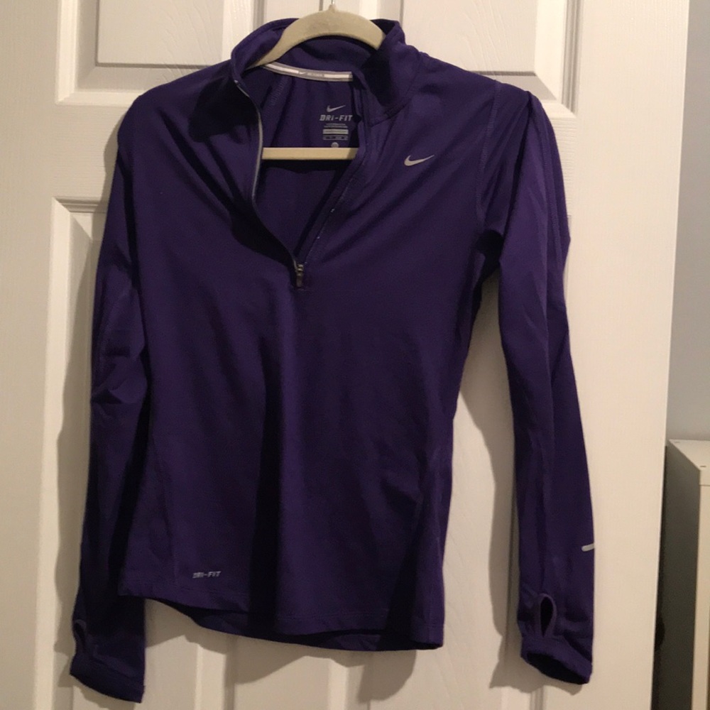 Purple Nike dry fit quarter zip up